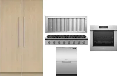 6 Piece Package Includes Refrigerator, Freezer, Cooktop, Wall Oven, Hood And Dishwasher